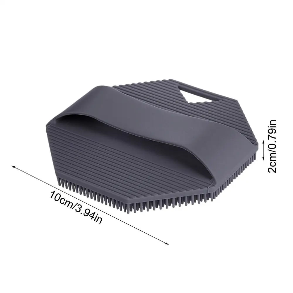 Soft Silicone Body Scrubber Exfoliating Shower Brush Silicone Bath Scrubber PLUSH Gray