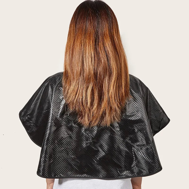 Waterproof Hair Dyeing Cape – Stain-Resistant Salon Styling Hair Salon Cape PLUSH W133-black