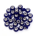 20pcs Faceted Resin Beads 14x9mm Big Hole DIY Jewelry Spacers Resin Spacer Beads PLUSH Dark Blue