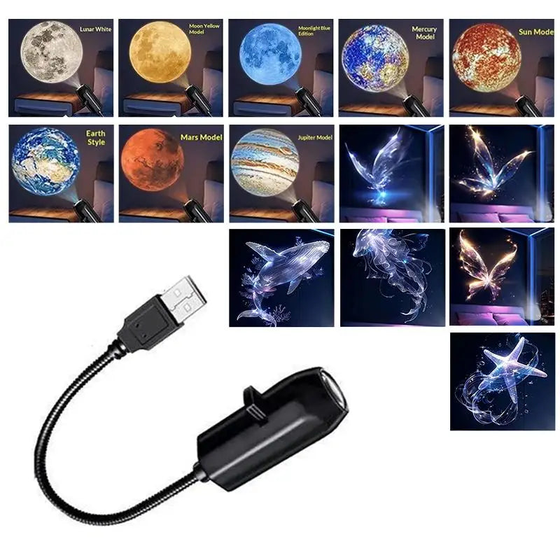 LED USB Projector Night Light – Multiple Pattern Slides for Bedroom LED Projector Night Light PLUSH
