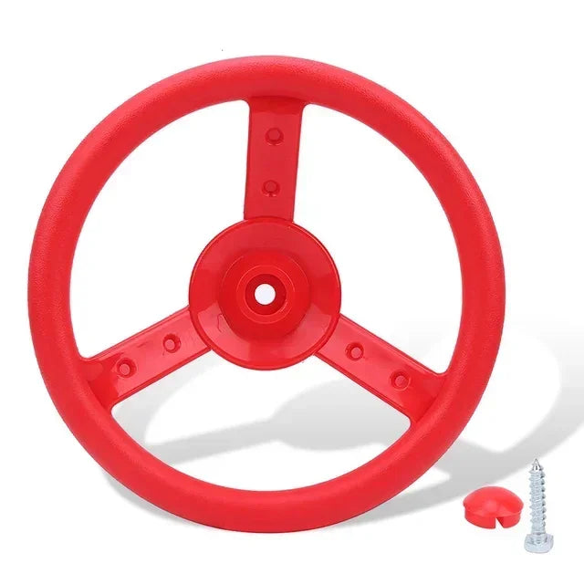 Swing Set Steering Wheel – Kids Playground Accessory Swing Set Accessory PLUSH Red