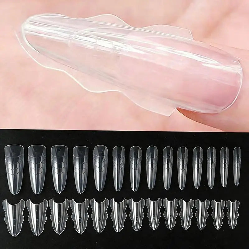 60pcs Nail Dual Forms – Gel & Acrylic Extension Guides Nail Extension Forms PLUSH