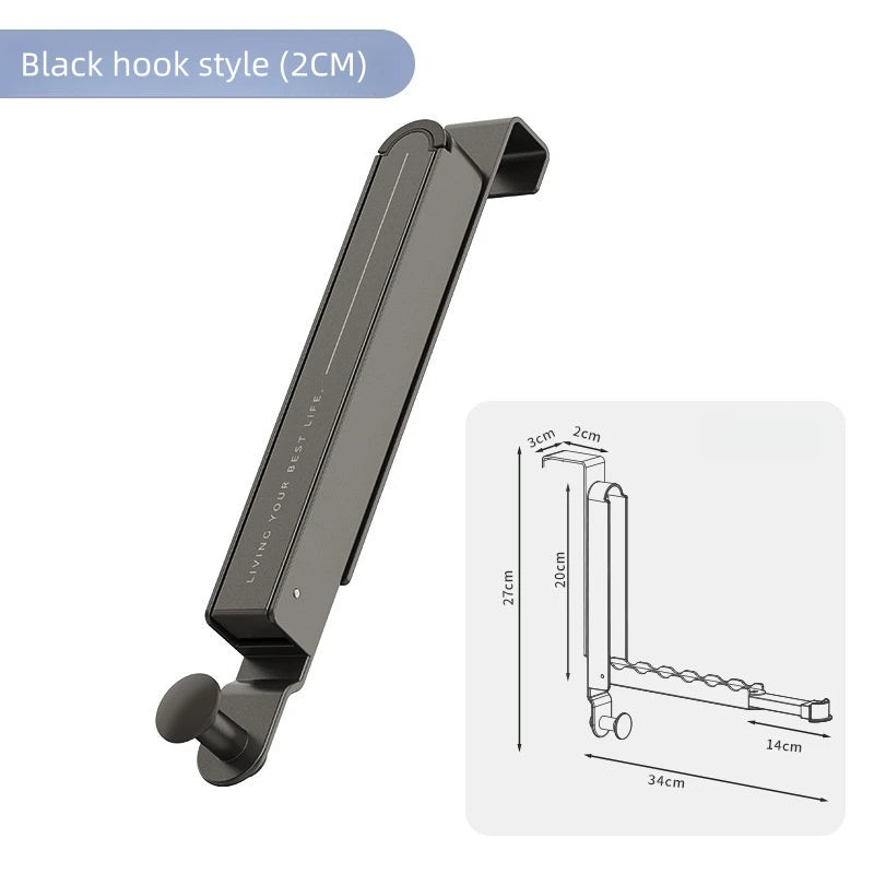 Foldable Door Hooks 6-Hook Aluminum Scalable Storage Rack Door Hook Rack PLUSH Hook 2CM 1