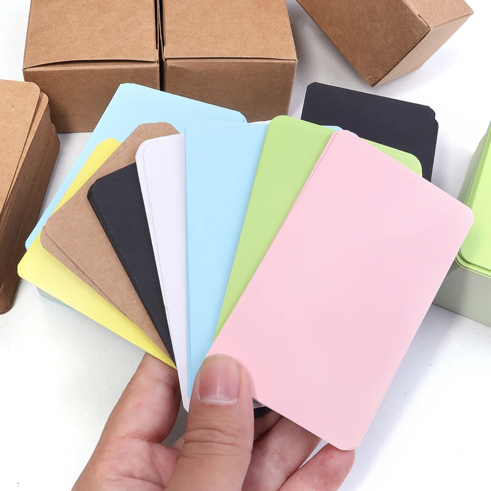 100pcs Blank Kraft Paper Cards 54x88mm – Notes, Tags & Invites Blank Kraft Paper Cards PLUSH