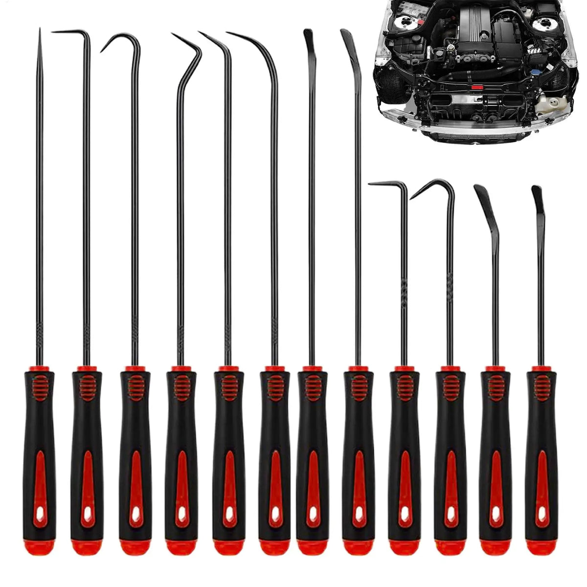 12-Piece O-Ring Seal Hook & Pick Set – Auto Repair Tools Automotive Hand Tool Set PLUSH