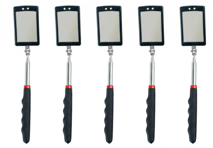 Magnetic Telescopic Inspection Mirror with LED Light | 290–880mm Telescopic Inspection Mirror PLUSH 5PCS