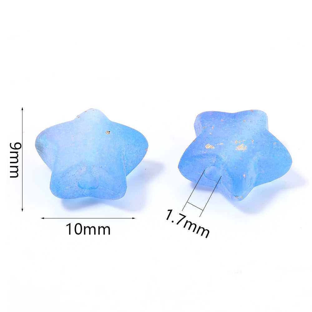 200pcs Acrylic Star Spacer Beads 9x10mm – DIY Jewelry Making Acrylic Spacer Beads PLUSH