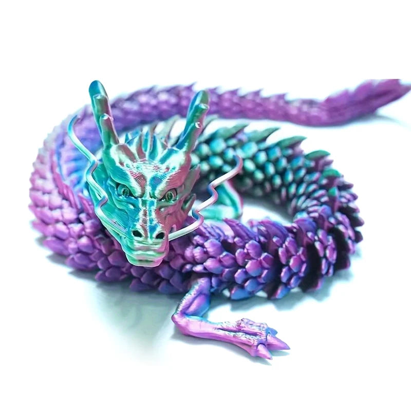 3D Printed Chinese Dragon Movable Joints Figurine 30cm Dragon Figurine PLUSH