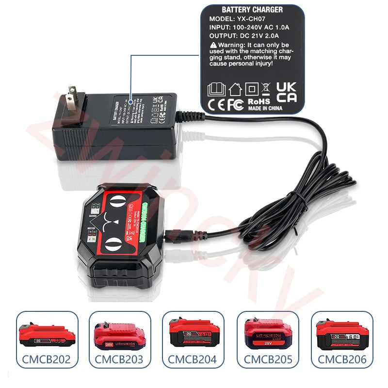 Craftsman 20V Li-Ion Battery Charger 2A CMCB201–CMCB205 Power Tool Charger PLUSH
