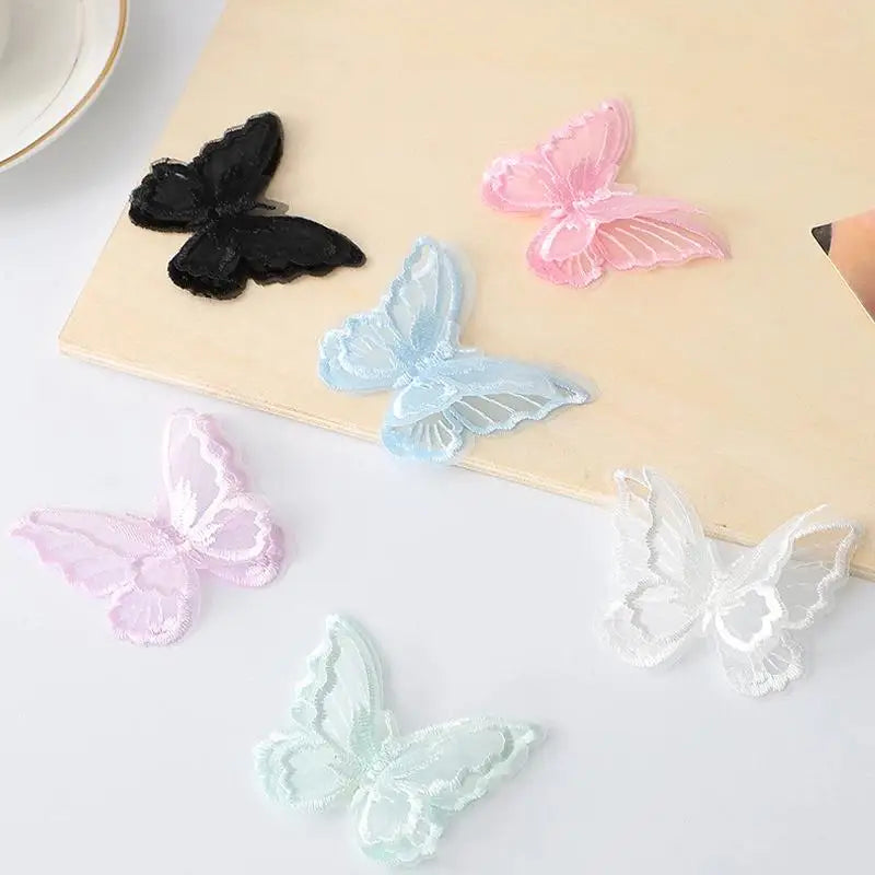 10pcs Butterfly Lace Iron-On Embroidered Patches – DIY Appliqué Iron-On Patch PLUSH