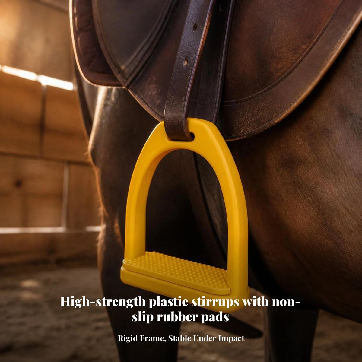 Lightweight Plastic Horse Stirrups with Rubber Grip | Riding Tack Horse Stirrups PLUSH