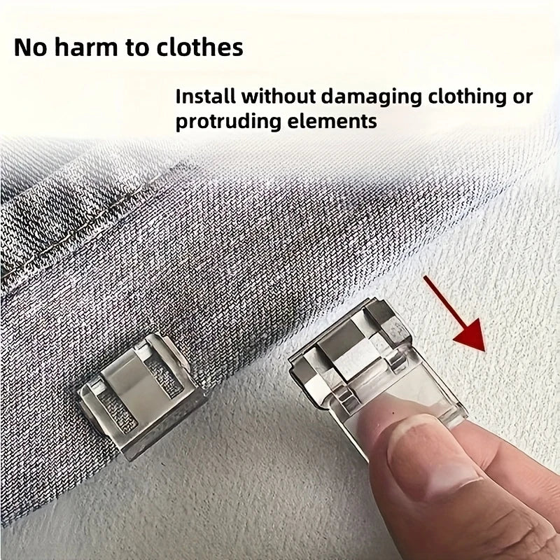 10pcs Invisible Leg Shortening Clips – No-Sew Hem Adjuster Clothing Hem Clips PLUSH