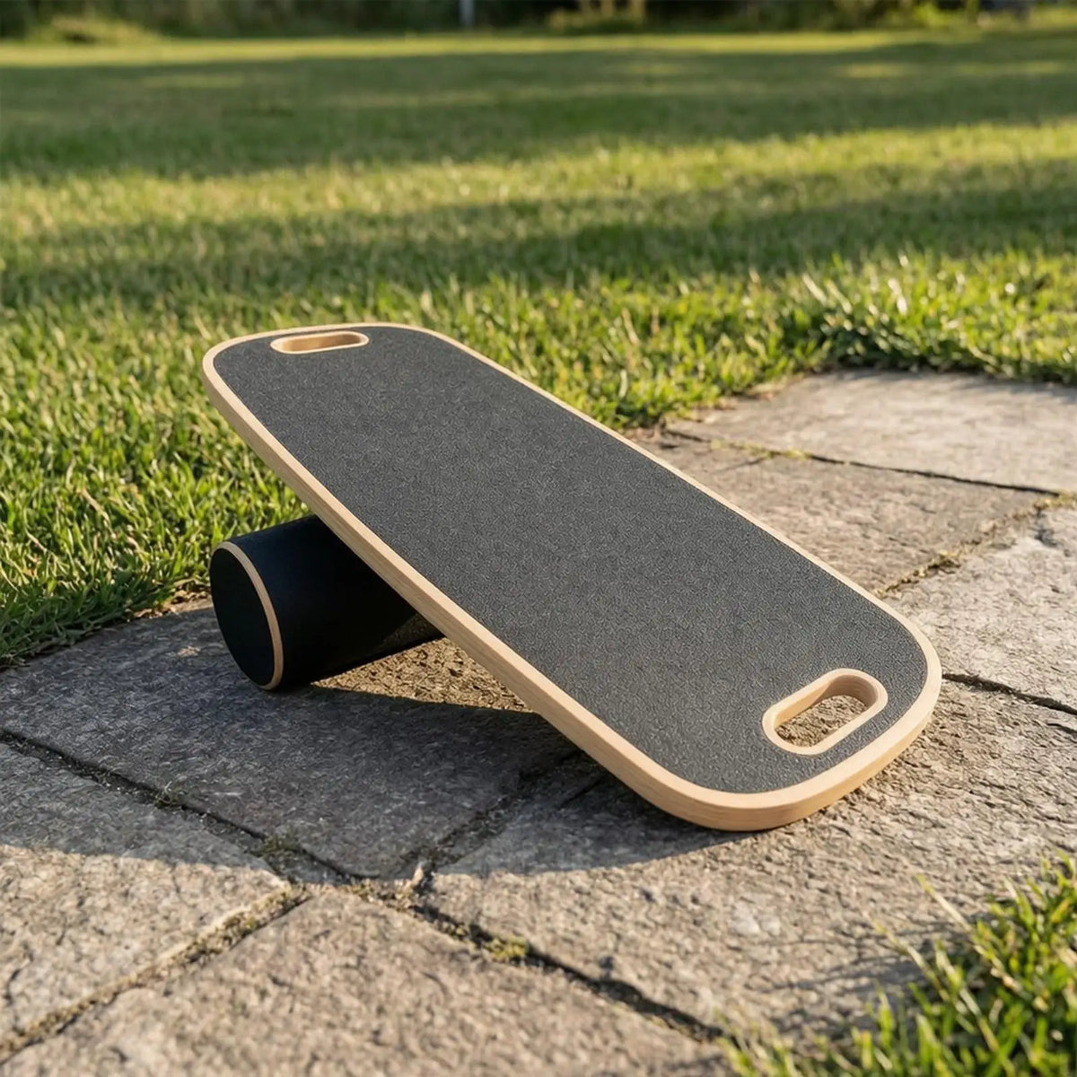 Wood Balance Board with Cylinder Roller – Core Fitness Training Balance Training Board PLUSH
