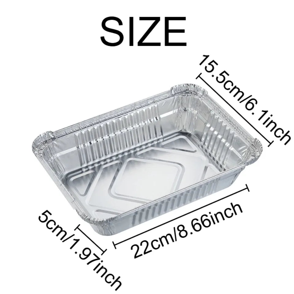 Disposable Aluminum Foil Pans 10/20PCS – BBQ & Baking Trays Foil Baking Pans PLUSH