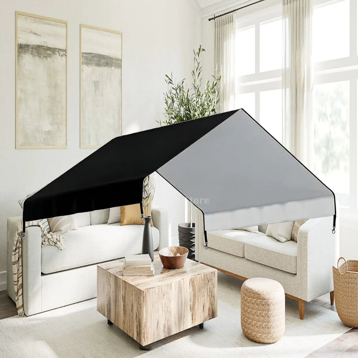 Waterproof Chicken Coop Cover 210D Oxford – Rain & Sun Shield Poultry Coop Cover PLUSH Silver