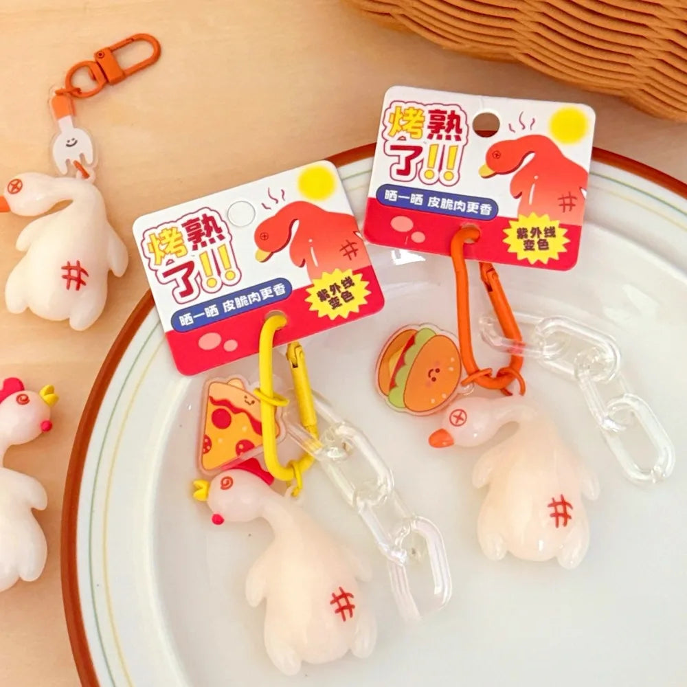 UV Color-Change Duck & Chicken PVC Keychain – Cute Funny Gift Novelty Keychain PLUSH