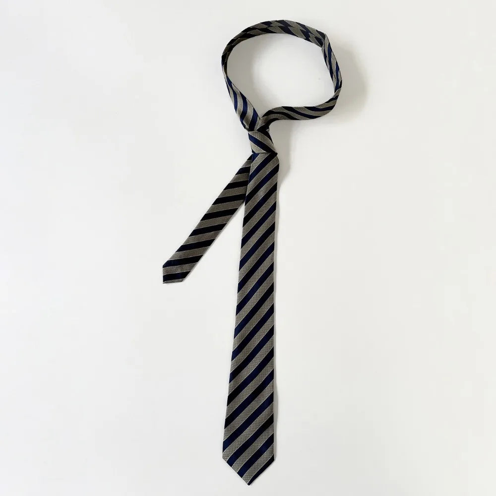 Y2K Korean Striped Necktie – Harajuku JK Uniform Style Fashion Necktie PLUSH Style 5
