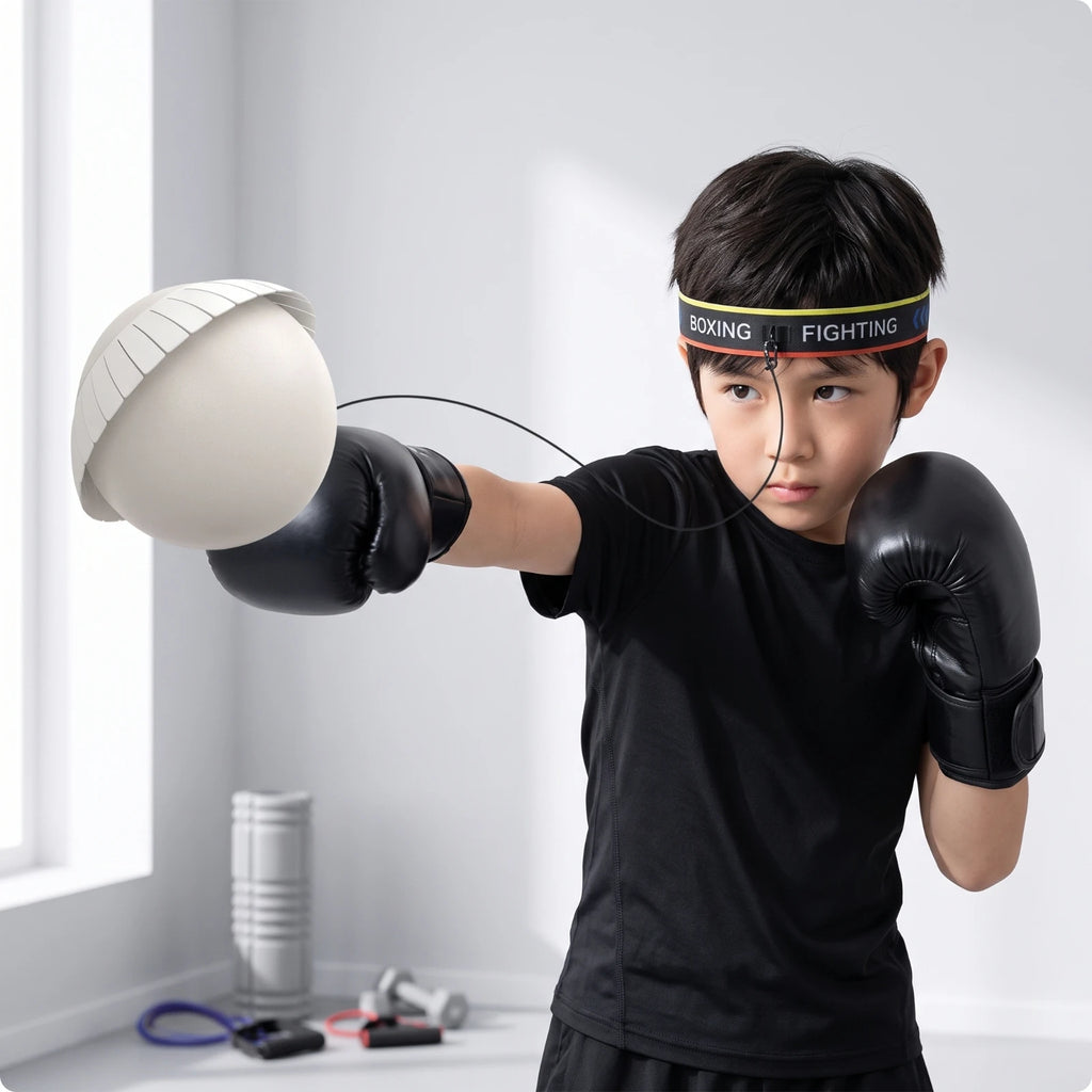 Boxing Reaction Ball with Headband – Adjustable Training Set Boxing Training Equipment PLUSH Color A