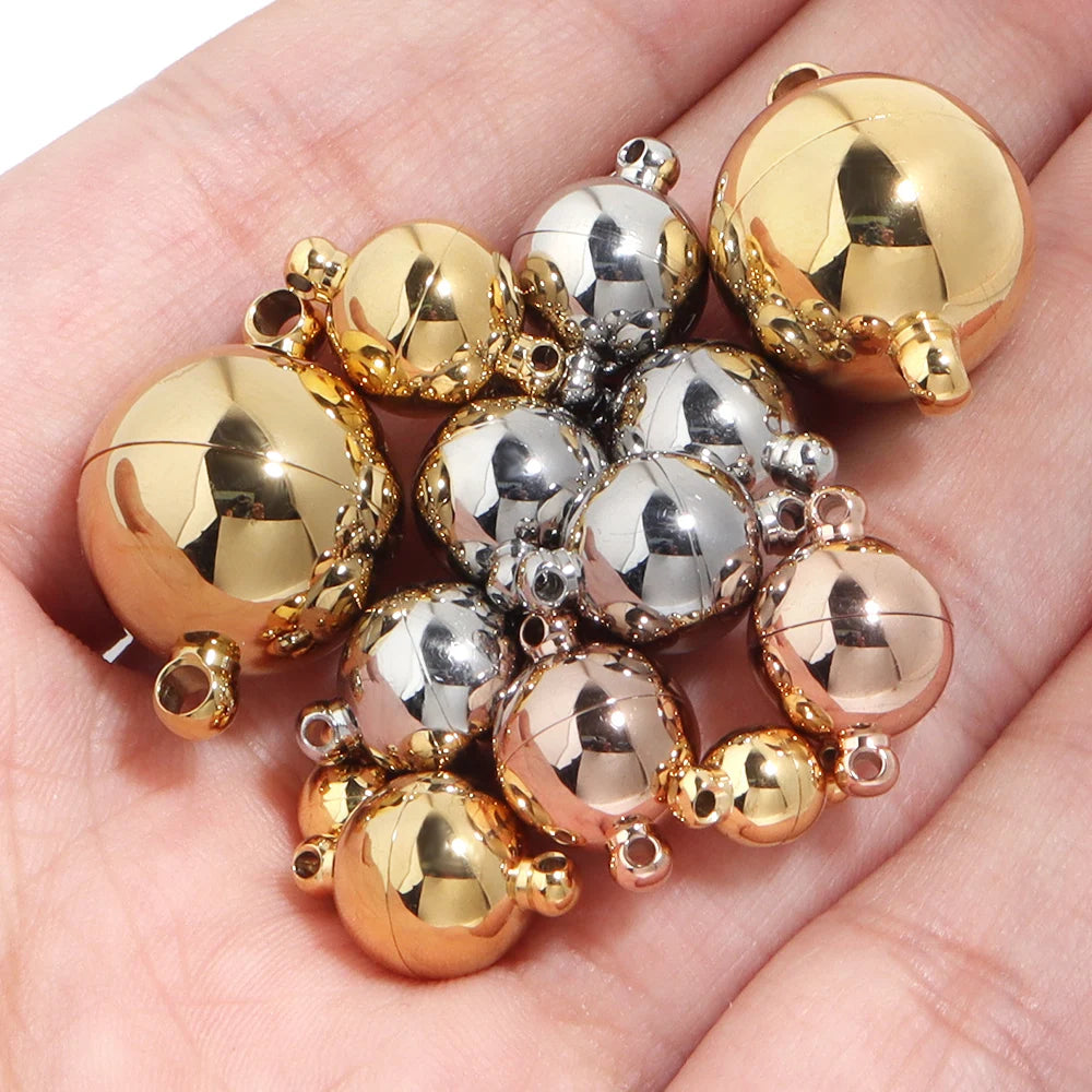 Round Stainless Steel Magnetic Clasps for DIY Jewelry – 2pcs Jewelry Clasp Findings PLUSH
