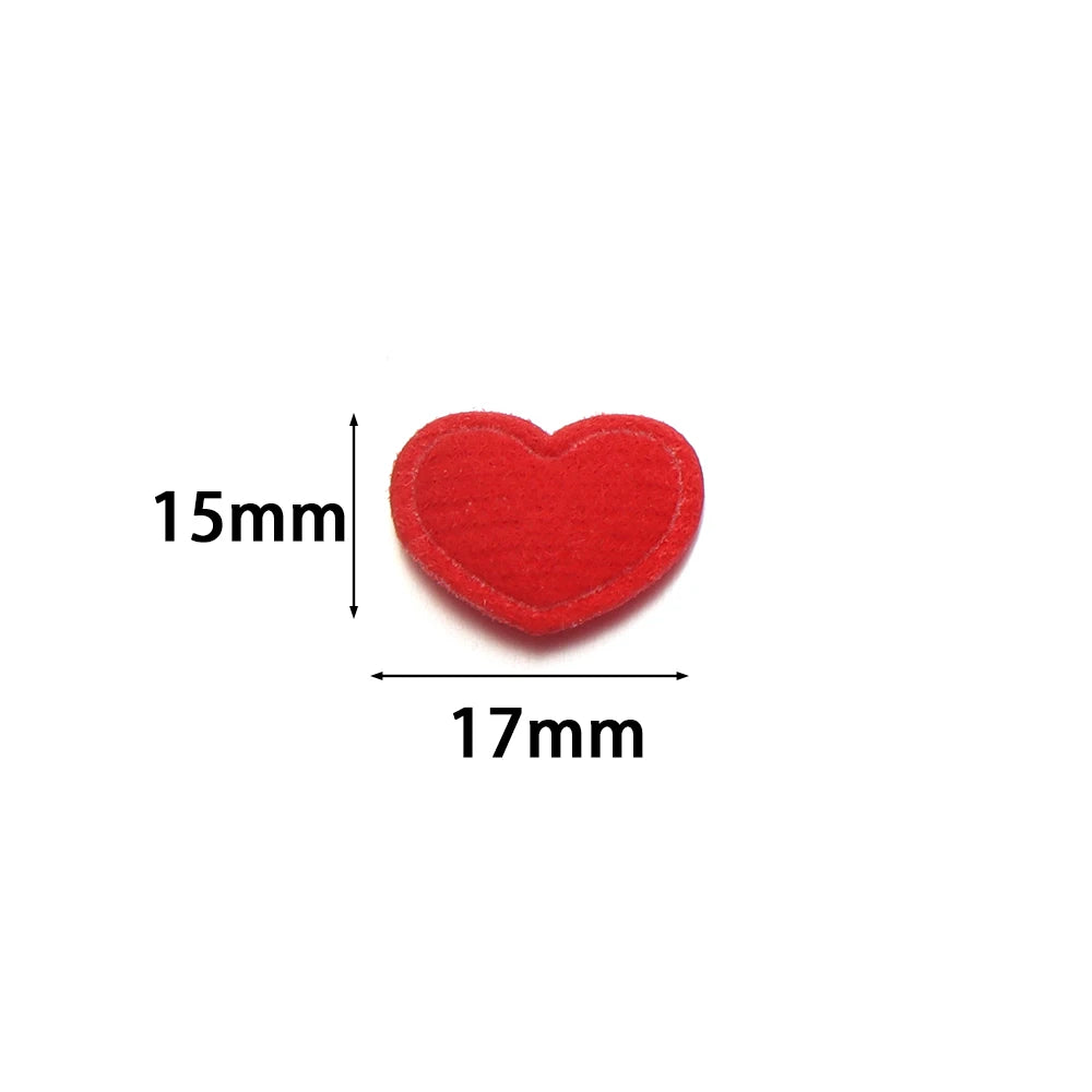 100pcs Heart Fabric Applique Patches 15x17mm – DIY Craft Fabric Applique Patches PLUSH