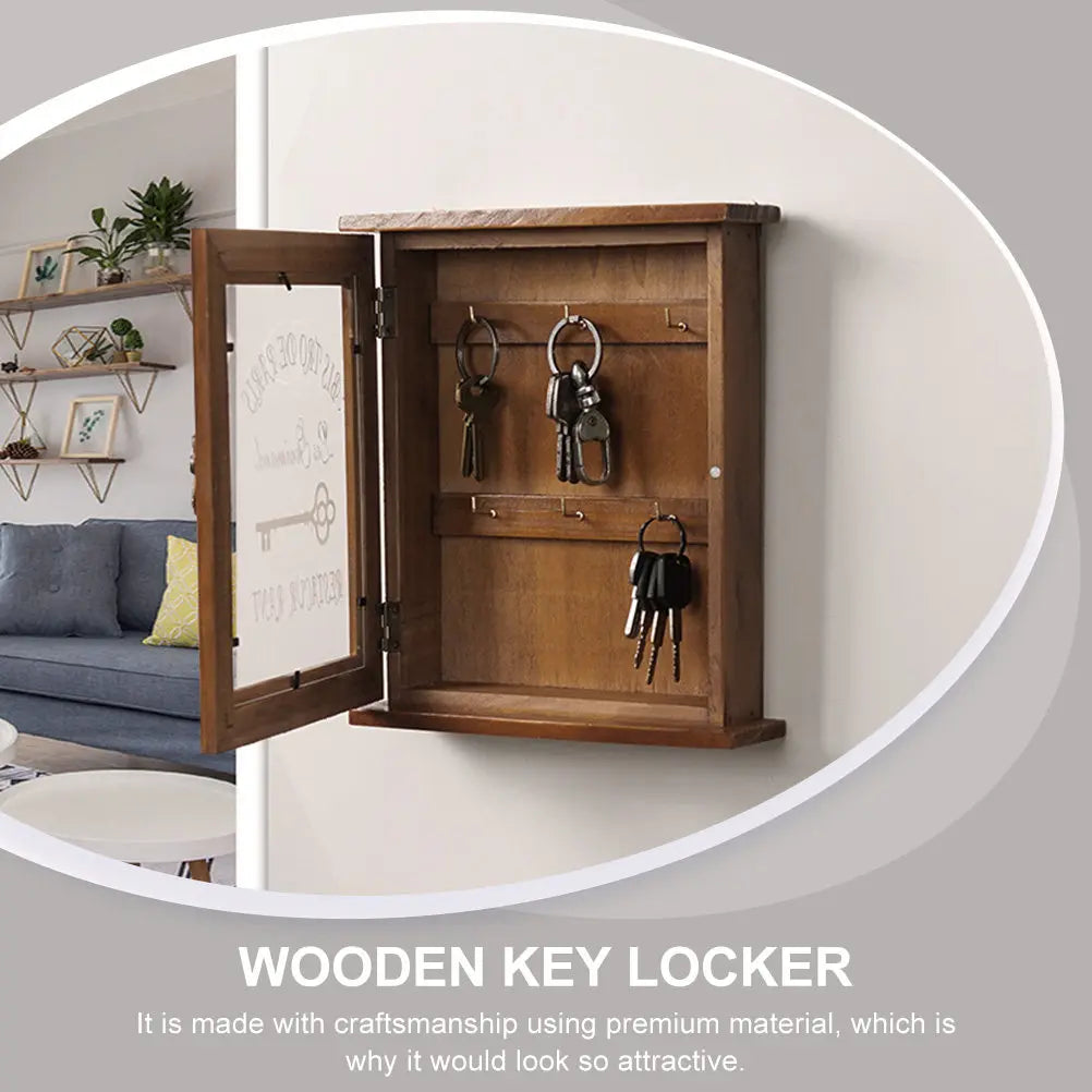 Wooden Wall Key Box – Multifunction Key Holder Organizer Wall Key Organizer PLUSH