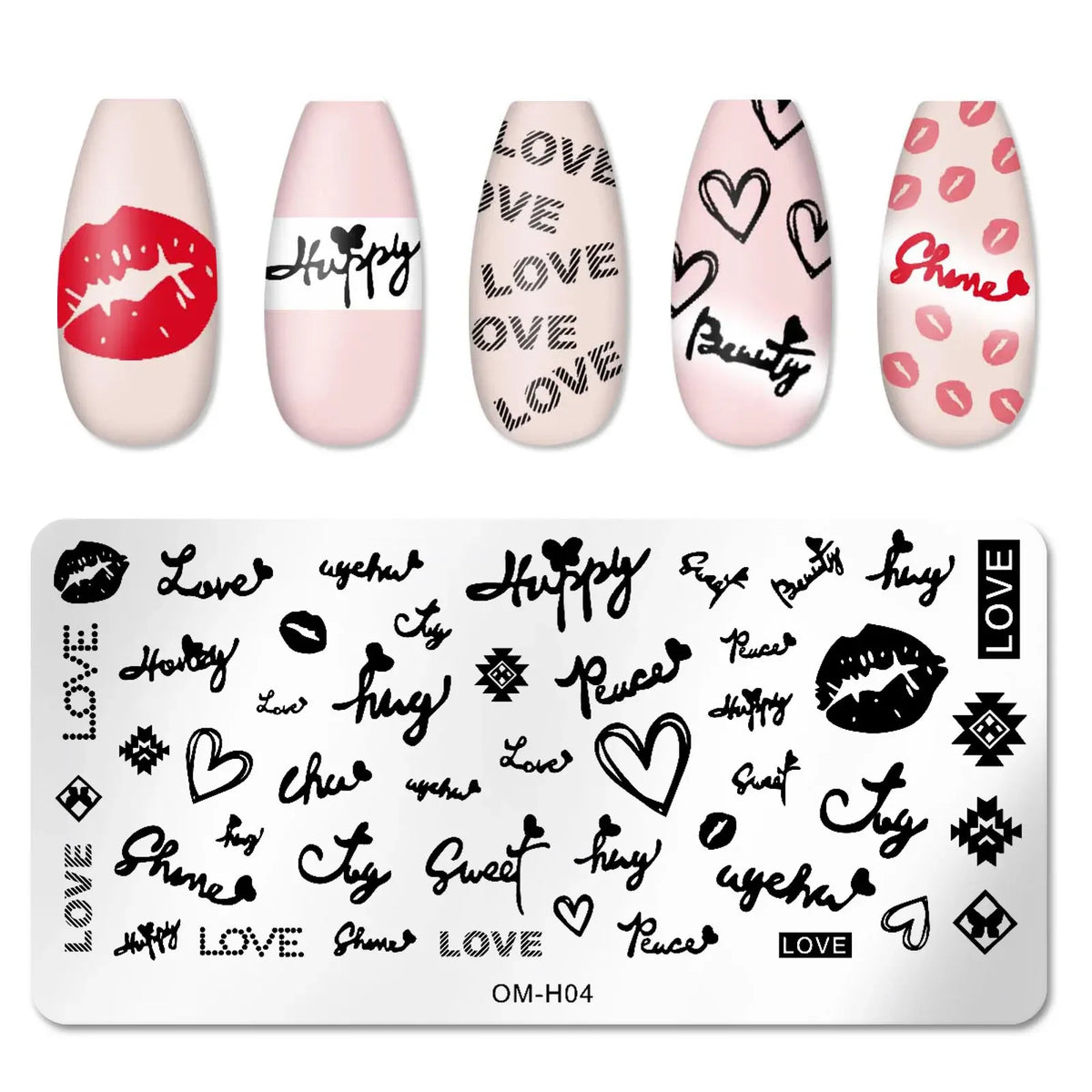 Nail Stamping Plates – Nature Animal Floral Designs 12×6cm Nail Stamping Plate PLUSH 04