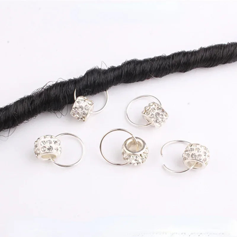 5pcs Hollow Flower Hair Cuffs – Dreadlock Braid Rings & Tubes