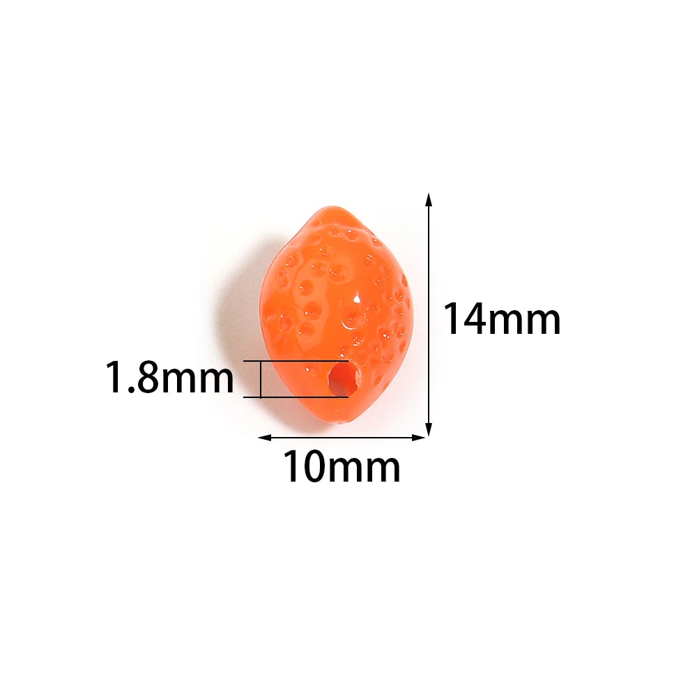 30pcs Lemon Acrylic Fruit Spacer Beads for DIY Jewelry Making Acrylic Spacer Beads PLUSH