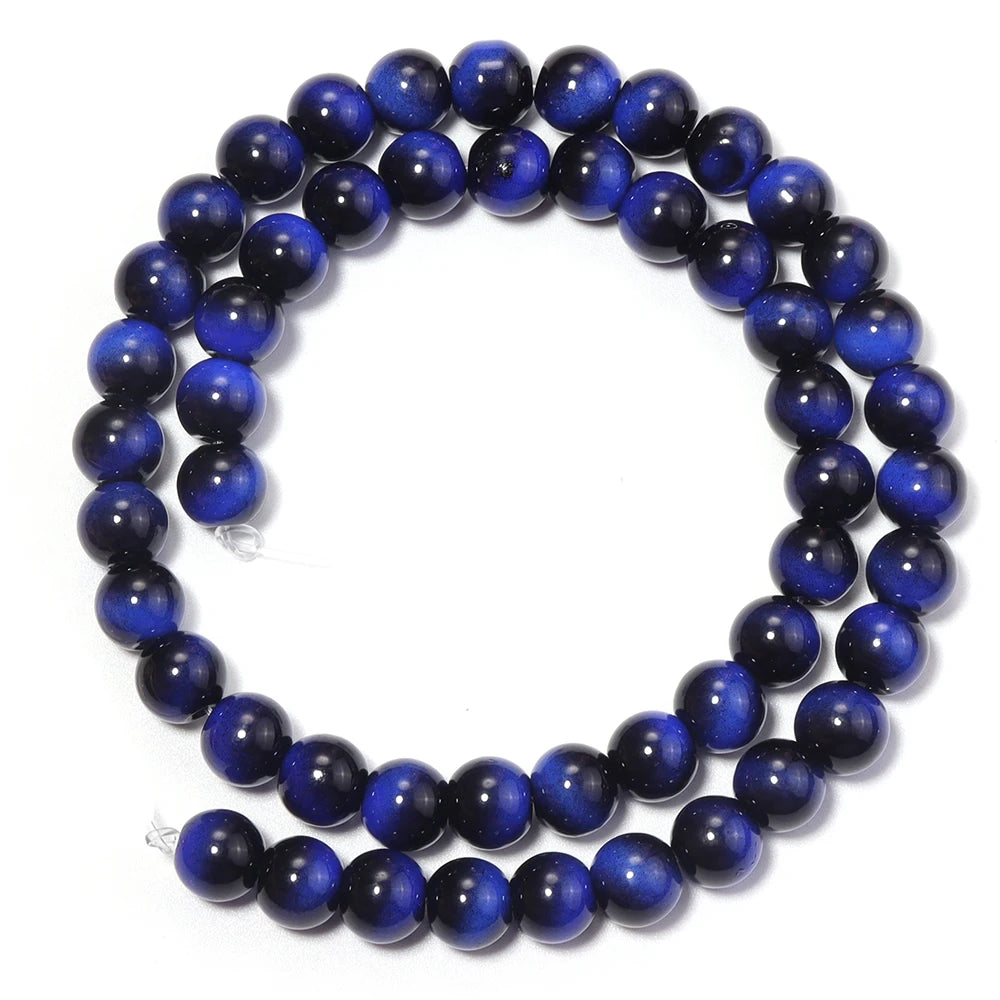 Royal Blue Tiger Eye Glass Spacer Beads 6/8/10mm – DIY Jewelry Glass Spacer Beads PLUSH 8mm