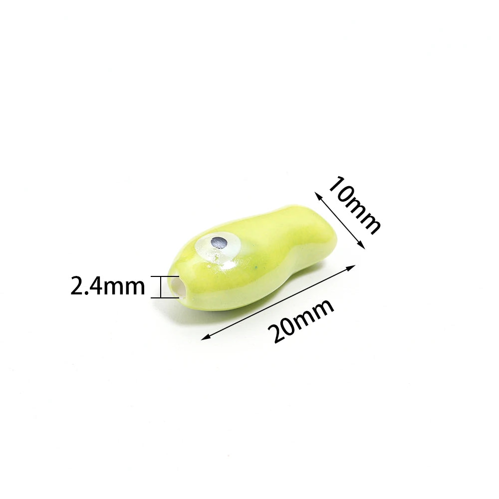 10pcs Fish Shape Ceramic Beads 10x20mm – DIY Jewelry Making Ceramic Jewelry Beads PLUSH