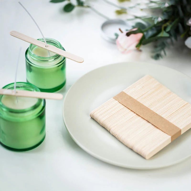 50pcs Wooden Candle Wick Holders – Centering Bars for Candle Making Candle Making Tool PLUSH