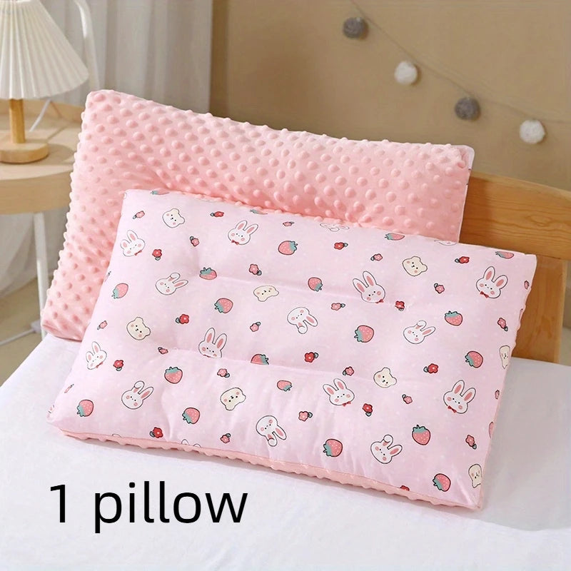 Kids Reversible Cartoon Pillow | Four Seasons | Ages 4–6 Kids Sleep Pillow PLUSH Rabbit Powder