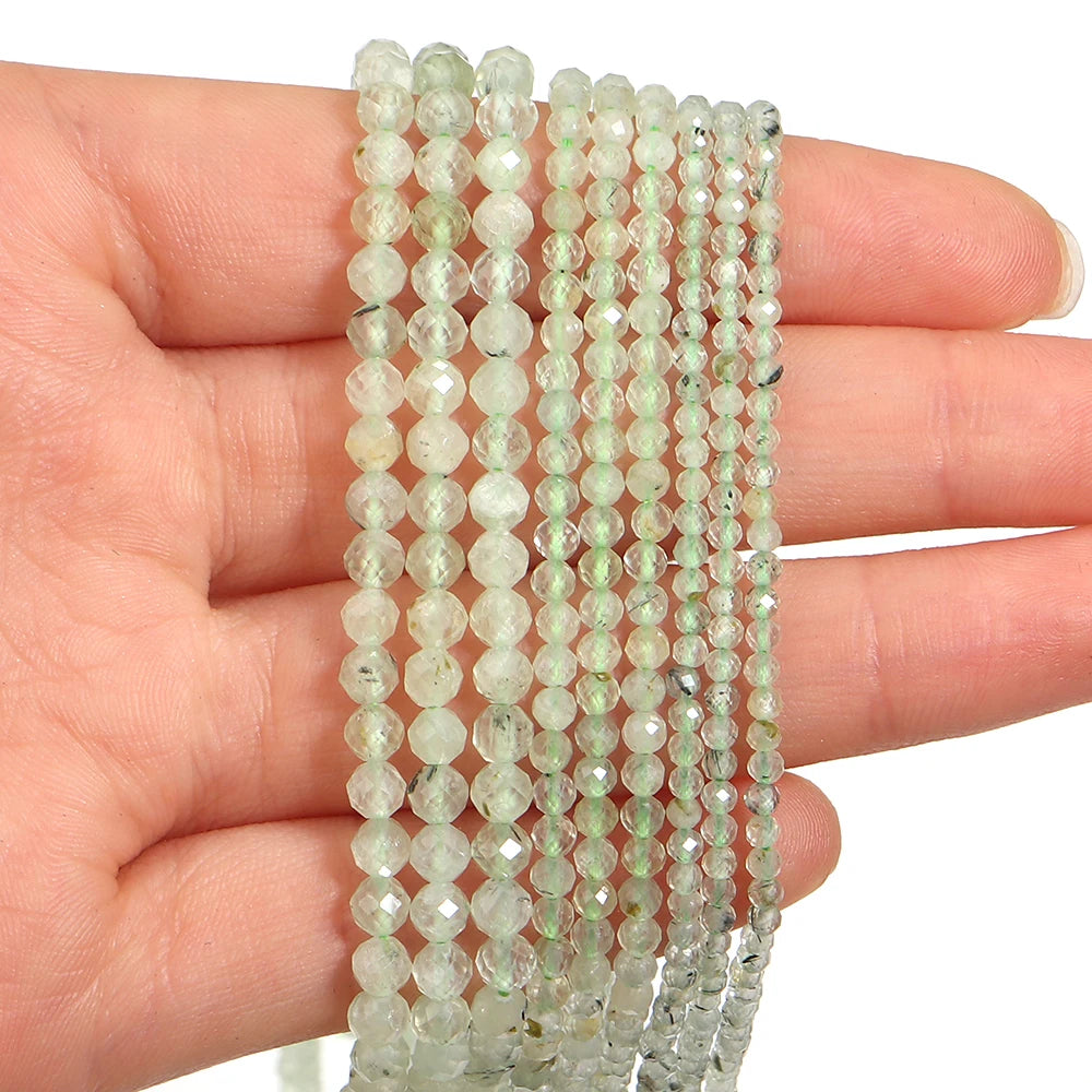 Prehnite Faceted Natural Stone Beads 2/3/4mm – DIY Jewelry Natural Stone Beads PLUSH