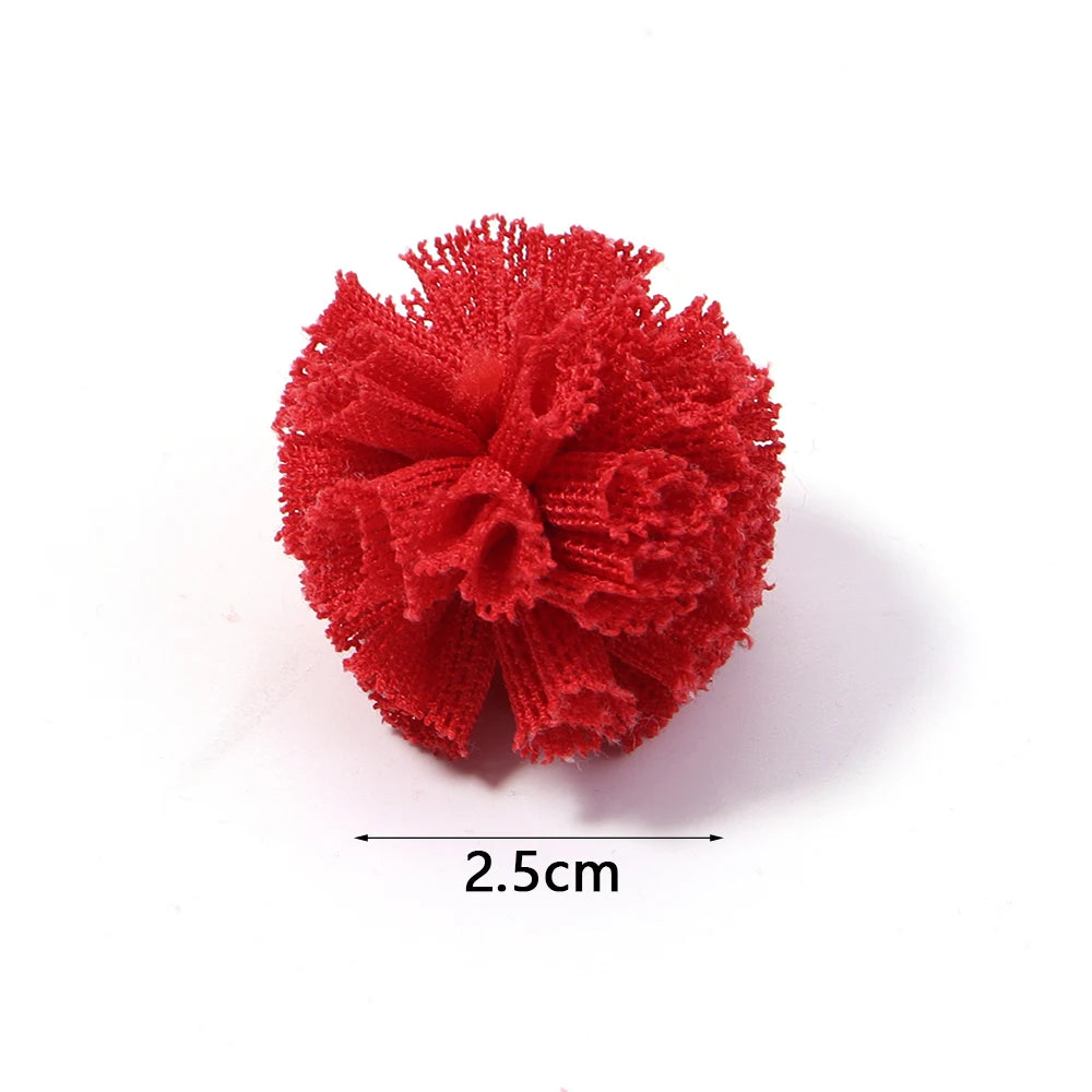 30pcs Tulle Flower Balls for DIY Hair Accessories & Crafts Craft Embellishments PLUSH
