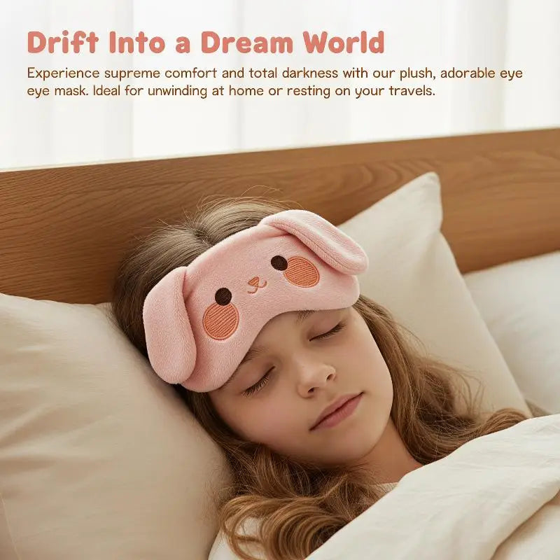 Cute Cartoon Plush Sleep Eye Mask – Light Blocking Nap Mask Plush Sleep Mask PLUSH