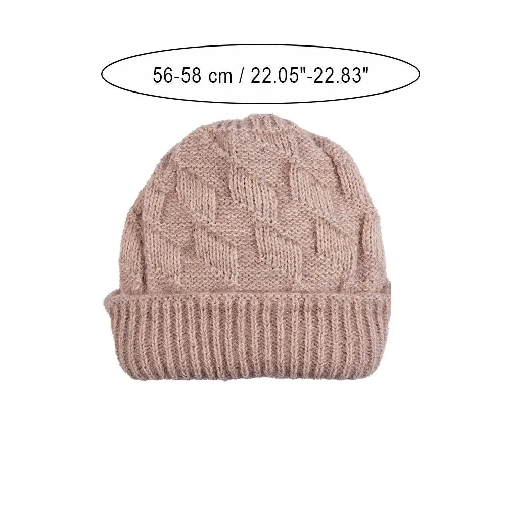 Women's Thick Cable Knit Beanie Hat – Warm Winter Knit Cap Knit Beanie Hat PLUSH