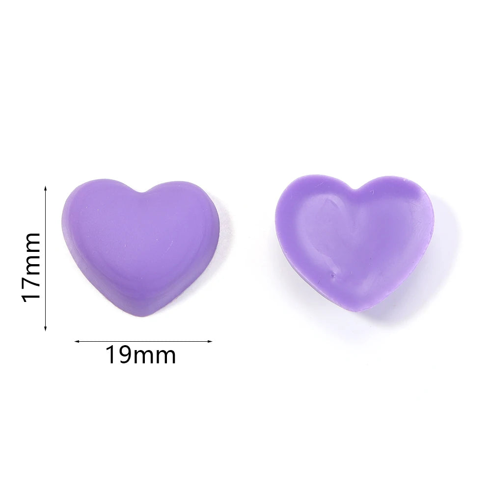 30pcs Heart Flatback Cabochon Beads 17x19mm – DIY Craft Decor Flatback Cabochon Beads PLUSH