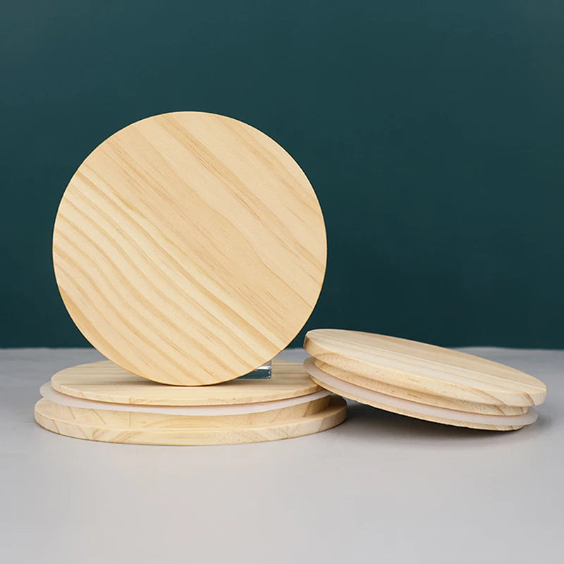 Pine Wood Jar Lids with Silicone Seal – 8 Sizes Available Wood Jar Lid PLUSH