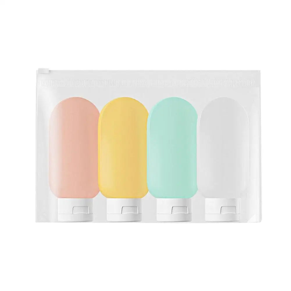 4-Pack Leak-Proof Silicone Travel Bottles | 60ml Refillable Set Travel Toiletry Bottles PLUSH A CN