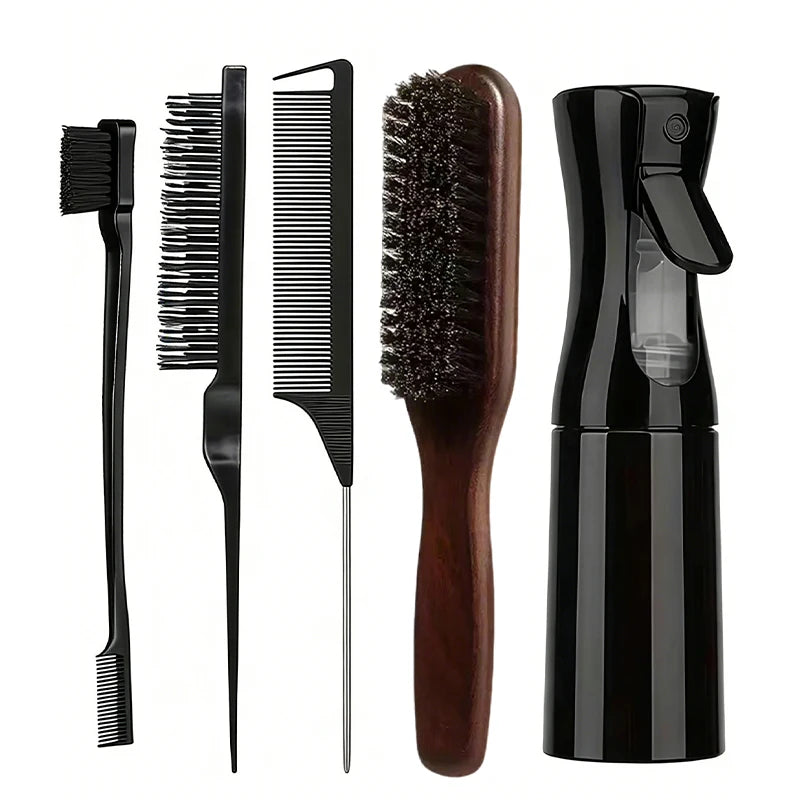 Boar Bristle Hair Brush Set – Unisex Professional Styling Hair Brush Set PLUSH 5pcs