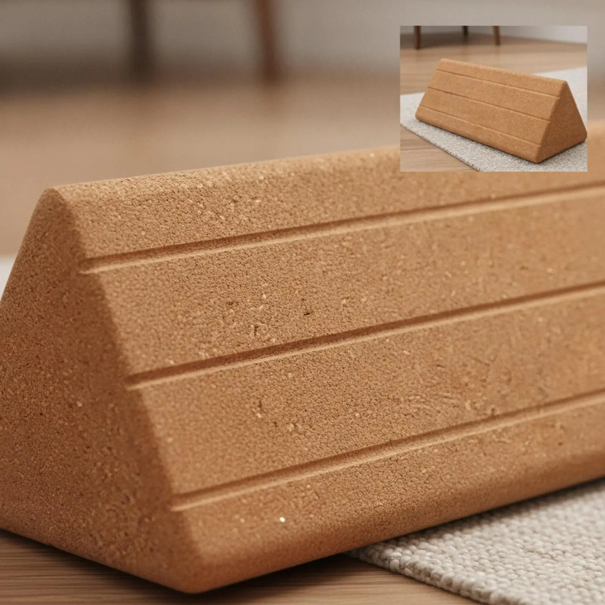 Triangular Cork Yoga Wedge Block for Stretching & Alignment Cork Yoga Wedge Block PLUSH 20CMCorkTriangle