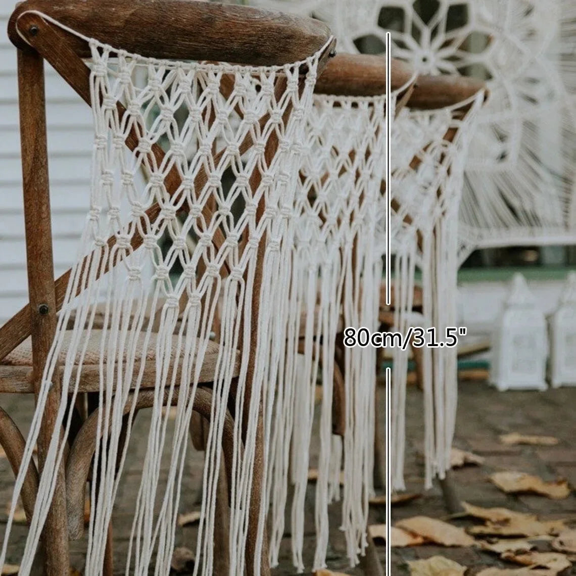 Boho Macrame Chair Back Cover – Wedding & Nursery Wall Decor Macrame Chair Cover PLUSH A