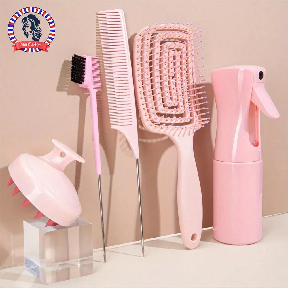 5-Piece Hair Care Set – Detangling Brush & Scalp Massager Hair Care Set PLUSH