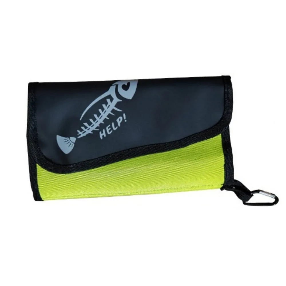 Waterproof Fishing Lure Bag – 6-Pocket Partitioned Bait Wallet Fishing Tackle Bag PLUSH Green
