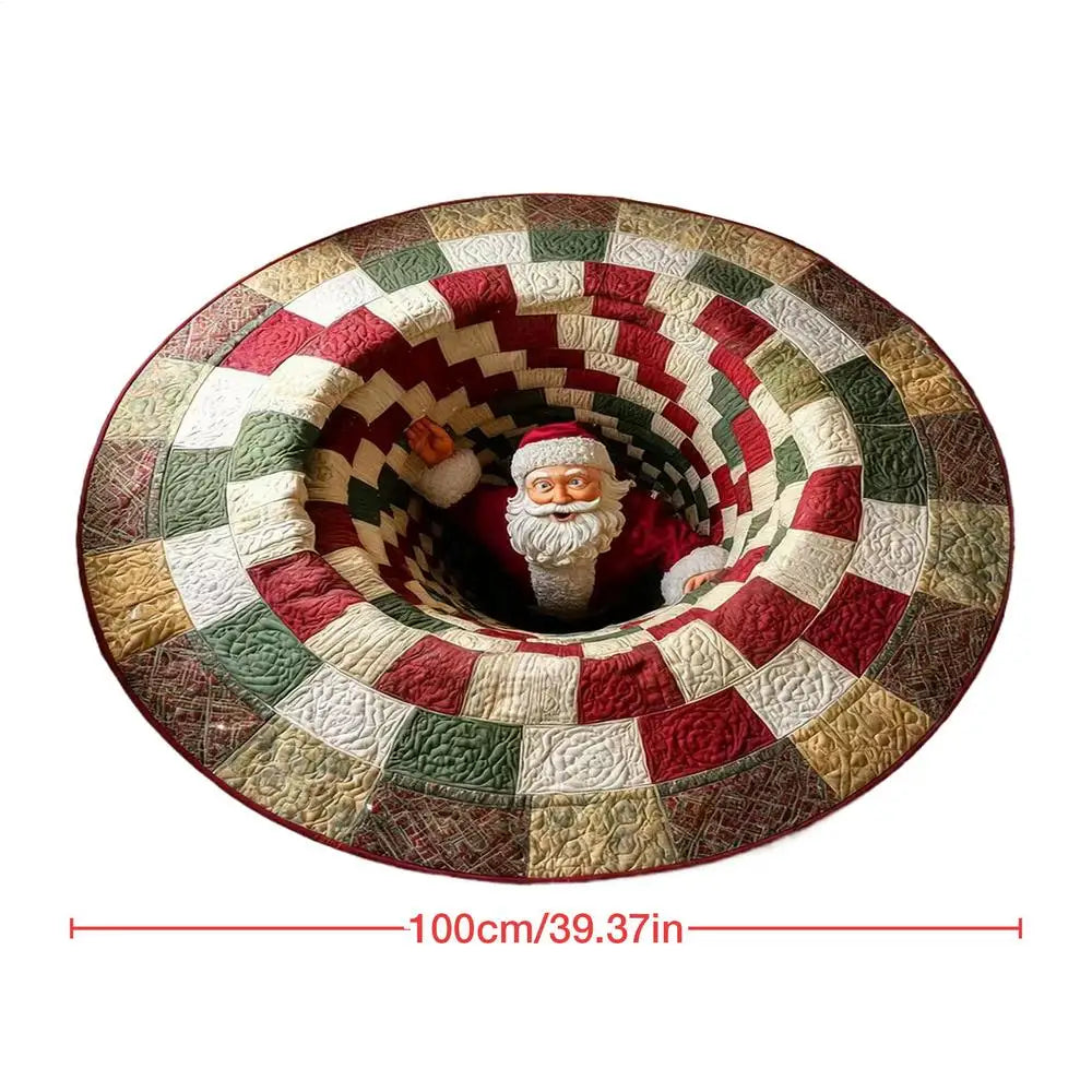 Christmas 3D Illusion Santa Gnome Rug – Non-Slip Holiday Mat Holiday Area Rug PLUSH A 100cm