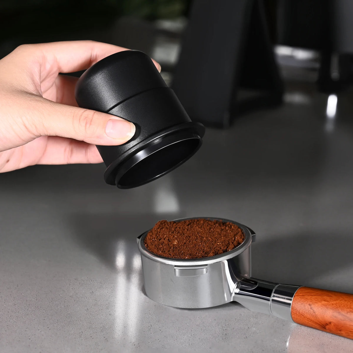 58mm Frosted Espresso Dosing Cup – Clear Coffee Accessory Espresso Dosing Cup PLUSH