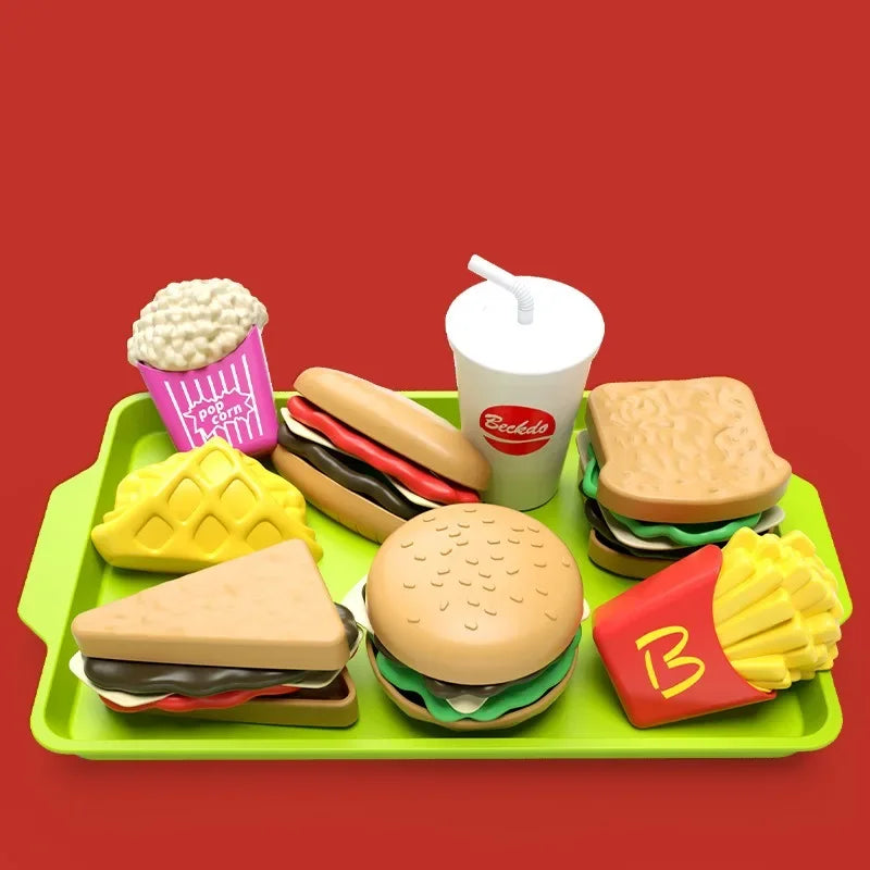 Miniature Fast Food Pretend Play Set – Kids Kitchen Toy Pretend Play Toy Set PLUSH