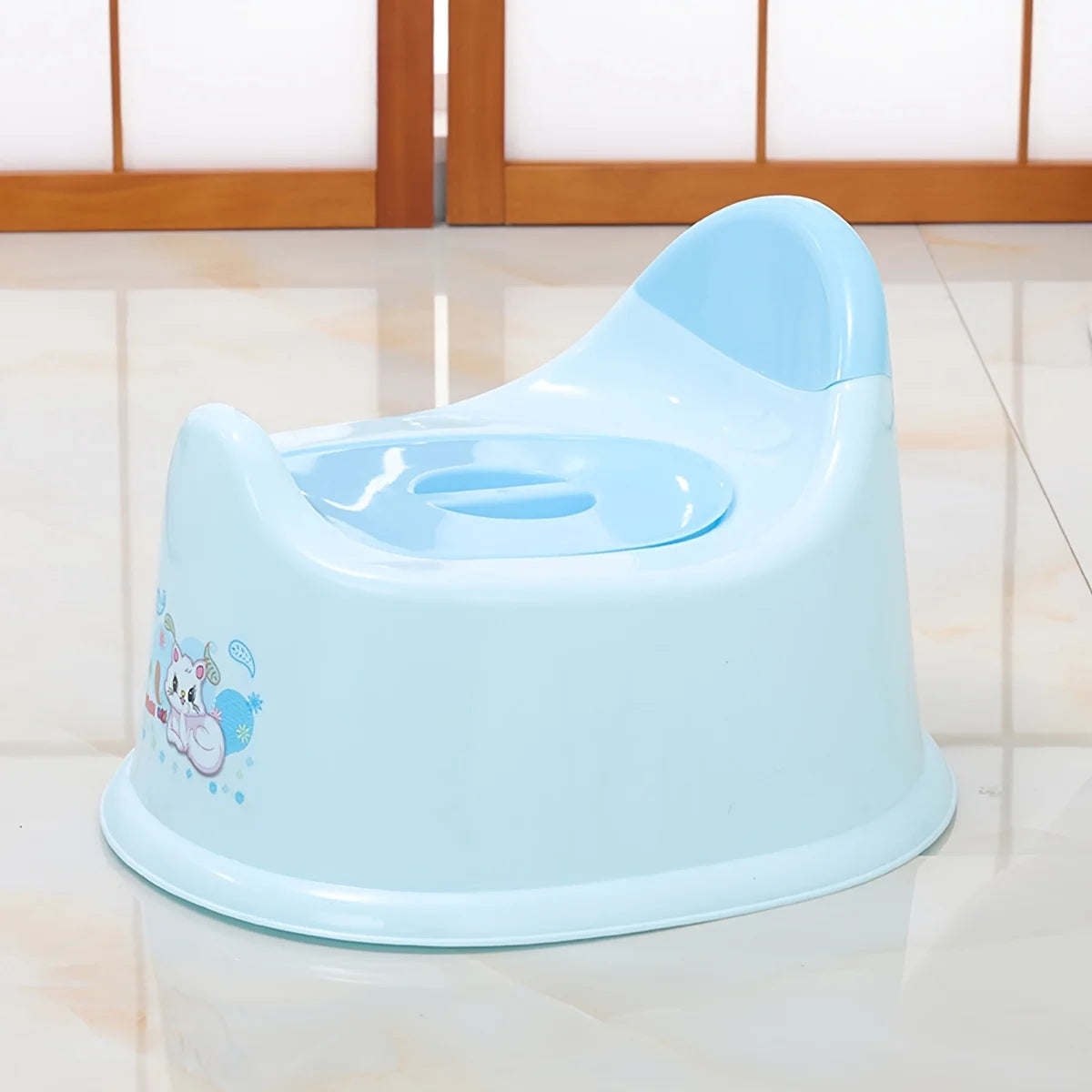 Unisex Toddler Potty Chair with Lid | Easy Clean Baby Toilet Toddler Potty Chair PLUSH Blue