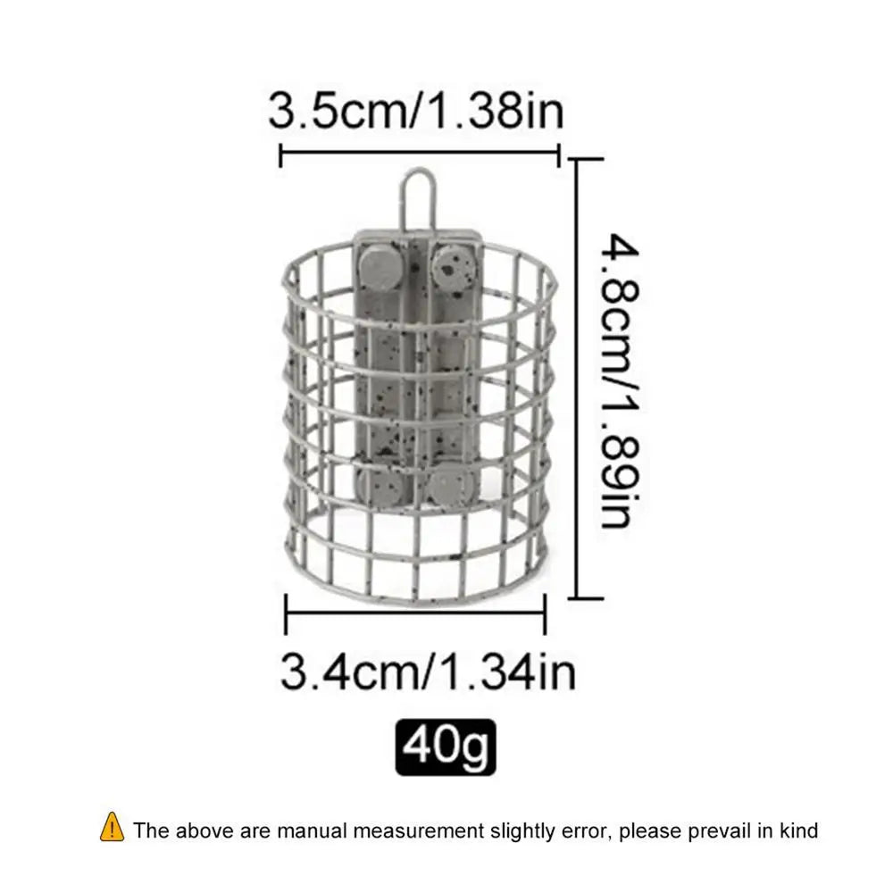Carp Fishing Method Feeder 40g Steel Wire Mesh Cage Bait Fishing Feeder Cage PLUSH 40g 1PC
