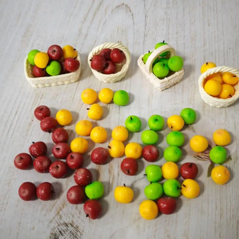 Dollhouse Miniature Apple Set 1:12 Scale – DIY Kitchen Decor Dollhouse Accessories PLUSH